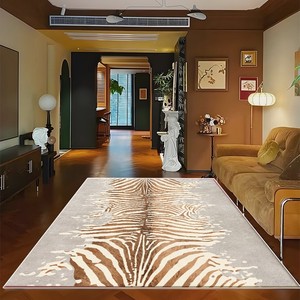 Alfombra moderna con estampado de leopardo, rectangular, imitación de cachemira, antideslizante, para sala de estar, dormitorio, decoración del hogar - Product Image 4
