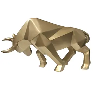 Jiayi estátua de touro de ouro abstrato, estátua de touro para venda, estátua de touro branco