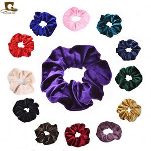 Élastique à cheveux multifonctionnel en velours doux de haute qualité, 100 % polyester, 11 cm de circonférence, couleur unie, pour usage quotidien et décontracté - Product Image 2