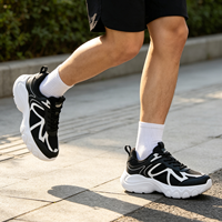Chaussures de sport décontractées pour hommes, légères et respirantes, à lacets, avec empeigne en PU et maille, pour la marche – Grande Vente