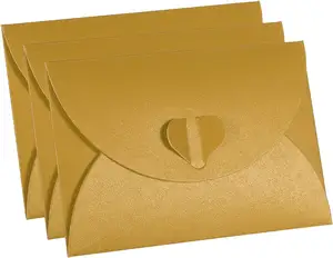 기프트 카드 봉투 하트 모양의 걸쇠 작은 선물 카드 홀더 생일 결혼식을위한 미니 봉투