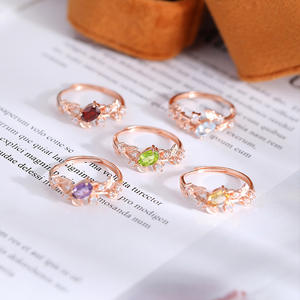 แหวนเงินแท้สำหรับผู้หญิงสไตล์ญี่ปุ่น S925เงินแท้พร้อมตัดจากธรรมชาติประดับเพทายสีแดงแหวนปรับขนาดได้ - Product Image 4