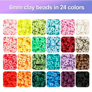 Boîte de perles en argile polymère, 3000 pièces, fournitures de fabrication de bijoux DIY, entretoises pour bracelets d'enfants, matériaux de perlage faits à la main - Product Image 3