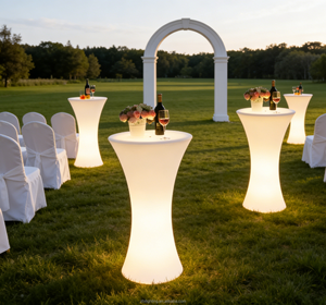 Mesa de <span class=keywords><strong>Bar</strong></span> LED Recargable e Impermeable, Mesa Alta Luminosa para Jardín, <span class=keywords><strong>Bar</strong></span>, Fiestas y Eventos al Aire Libre - Product Image 3
