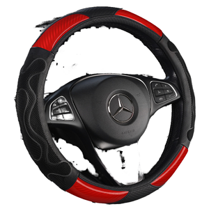 Housse de volant de voiture personnalisable en cuir fibre de carbone universelle 36 cm, 4 branches, style professionnel, 15 pouces, plusieurs styles disponibles - Product Image 1