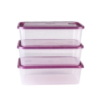 Conteneur de préparation des repas rectangulaire réutilisable de 600 ml, contenants de stockage alimentaire en plastique, lot de 3 pièces