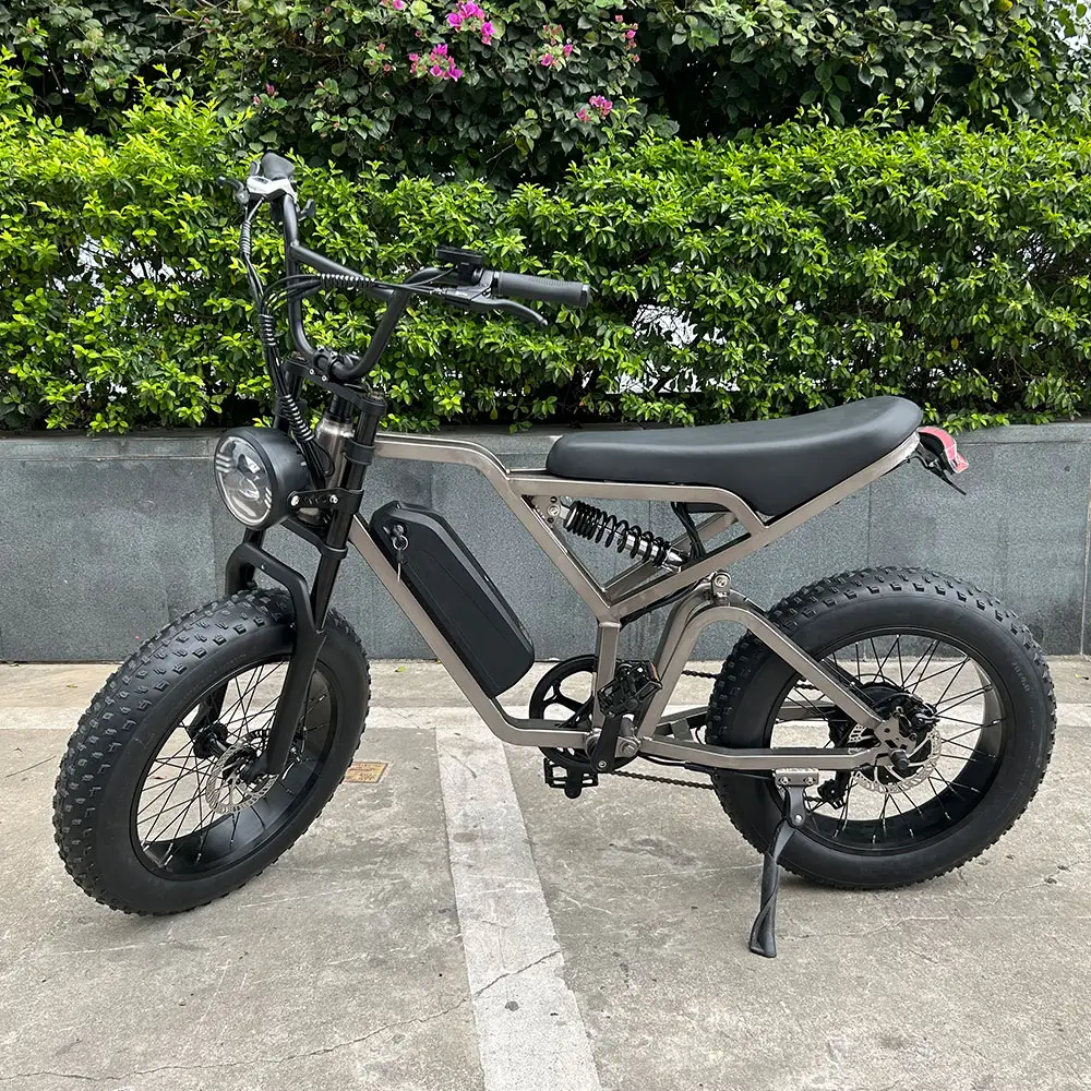 7 Speed Dual Shock Absorber Electric Dirt Bike E Bike elektrische vouwfiets 750w 1000w Retro Electric Bicycle for Sale