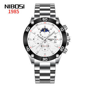 NIBOSI 2502 Montre à quartz pour homme de style moderne, multifonctionnelle, étanche, de haute qualité, bon marché, bracelet en acier inoxydable - Product Image 5