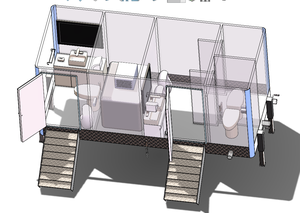 Panneau sandwich de toilette de remorque de toilettes d'extérieur préfabriquées modernes et portatives Réservoir d'acier inoxydable 750L Conception écologique - Product Image 2
