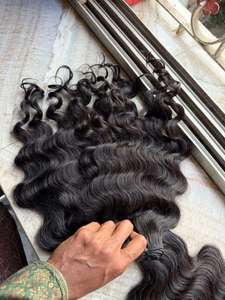 Mèches de cheveux humains ondulés naturels d'un seul donneur, tissages de cheveux vierges non traités, texture longue et douce pour extensions, coiffures et perruques - Product Image 5