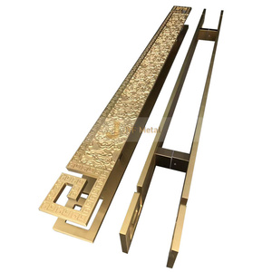 Fabrication M12 Poignée de porte en verre de style échelle commerciale en acier inoxydable 304 dos à dos pousser et tirer Design moderne - Product Image 1