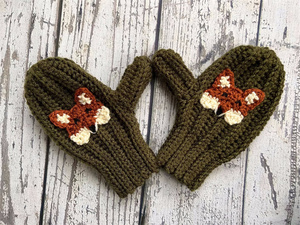 Moufles d'hiver personnalisées pour enfants Moufles d'animaux au crochet Mitaines de renard au crochet faites à la main pour enfants - Product Image 3