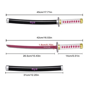 Espada Nichirin de 45 cm del Anime Japonés Demon Slayer, Réplica de Acero Inoxidable, Arma Samurái, Accesorio de <span class=keywords><strong>Cosplay</strong></span> de <span class=keywords><strong>Kanao</strong></span> <span class=keywords><strong>Tsuyuri</strong></span>, Juguete sin Afilar - Product Image 2