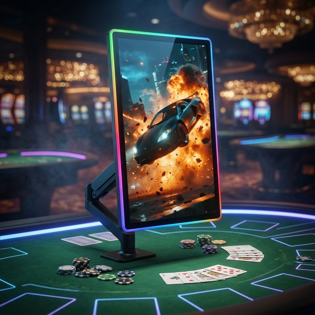 New 1920x1080 POG Bally Game Marquee LED Light Bar Arcade Gaming Display VGA DVI 49inch LCD Monitor