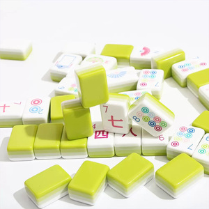 Retro Style Antique Melamine 4-Player <b>Mahjong</b> Boxed <b>Set</b> Wooden Packaging Beijing English Tourist Souvenir Chinese - Product Image 1