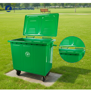 Poubelle en acier robuste à pédale, design écologique, couvercle hermétique, charnière renforcée pour l'élimination des déchets en usine et atelier - Product Image 3