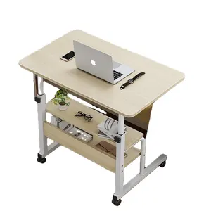 Mesa de madeira ajustável, altura ajustável, moderna, para laptop, mesa de metal, quadro e mdf, móveis para casa e escritório, mesa de computador dobrável