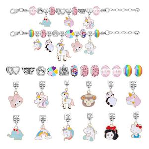 Premium <b>DIY</b> Beaded Bracelet Making <b>Kit</b> for Girls with Colorful Beads and Cute Charms Stainless Steel Chain Jewelry - Product Image 5