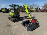 Excavadora de cadenas ZE27GU de 2.7 toneladas y 0.08 m³ con motor de 15.4kW, cucharón reforzado y martillo rompedor
