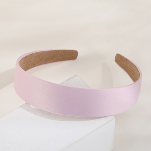 Accesorios para el Cabello para Niñas, Diadema de Seda de 3 cm, Diadema Ancha de Satén Lisa, Diadema de Tela de Algodón con Estampado a Cuadros al por Mayor de China - Product Image 5