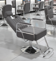 Fauteuil de Barbier Noir et Or Métallique pour Salon de Beauté, Nouveau Style, Chaise de Coiffure pour Femme, Vente Directe Usine, Réglable en Hauteur