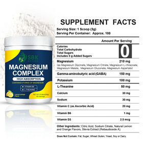 Etiqueta Personalizada ODM, Polvo de Magnesio Complejo con Sabor a Limón, Apoya la Salud Ósea y Promueve los Niveles de Relajación Muscular - Product Image 2