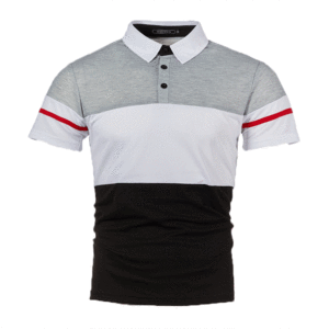 T-shirt polo à rayures à coupe ample personnalisé imprimé logo polo de golf de luxe pour hommes - Product Image 5