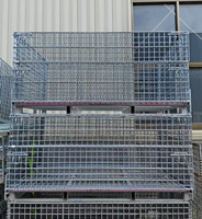Conteneur de stockage empilable en acier galvanisé à chaud, panier en fil métallique pour entrepôt, équipement de stockage de marchandises