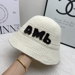 หมวกบักเก็ตถักไหมพรม สีขาวนวล ดำ กากี น้ำตาล เทา อุ่นสบาย ใส่ได้ทั้งชายหญิง หมวกชาวประมงสำหรับฤดูหนาว - Product Image 2