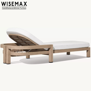 WISEMAX FURNITURE Mobilier d'extérieur haut <span class=keywords><strong>de</strong></span> gamme, chaise longue <span class=keywords><strong>de</strong></span> <span class=keywords><strong>jardin</strong></span> en teck réglable avec revêtement en <span class=keywords><strong>tissu</strong></span> <span class=keywords><strong>pour</strong></span> hôtel - Product Image 3