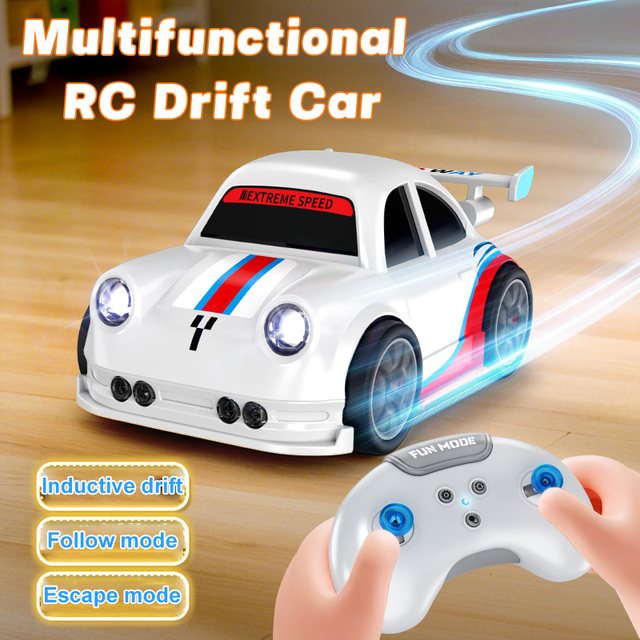 Follow Escape Magic Induction Controlled 2.4G Mini Cute 4x4 Table Remote Control Vehicle Small RC Drift Car Toy with Light Music