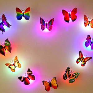 Farfalla luminosa colorata 3D con luce adesiva <span class=keywords><strong>per</strong></span> materiale PVC <span class=keywords><strong>per</strong></span> camera dei bambini - Product Image 4