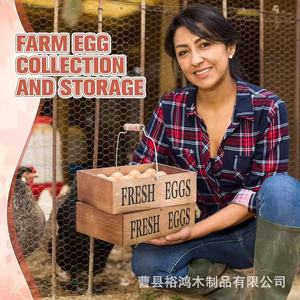 Wooden Egg Storage <b>Box</b> With Handle <b>Large</b> Capacity For Fresh Eggs <b>Gift</b> Use - Product Image 3