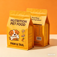 Sachets refermables personnalisés en plastique recyclable pour aliments pour animaux de compagnie, échantillons gratuits pour les friandises pour chiens et chats, emballage premium