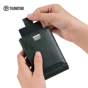 TILONSTAR TVW102 Personalized Logo Leather Money Clip Bank Credit Business Card Holder <b>RFID</b> Blocking ID <b>Wallet</b> - Product Image 2