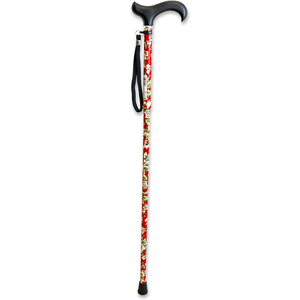 Bastone da Passeggio Pieghevole, Bastoni da Passeggio per Anziani, Fiori, Rosso, KMINA K10020 - Product Image 5