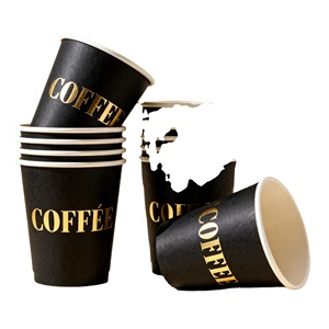 Wholesale Luxury <b>Disposable</b> Custom logo 8/12/14/16 oz Black Hot Coffee Double Wall Paper <b>Cups</b> with Lids - Product Image 3