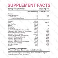 Compléments Santé Gélifiés Oursons Kératine Vitamine Collagène et Biotine pour Éclaircissement de la Peau, Cheveux et Ongles