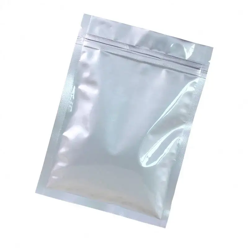 Customシルバー黒プリントポーチ真空3サイドシールプラスチックジッパー100グラムアルミ箔袋食品包装