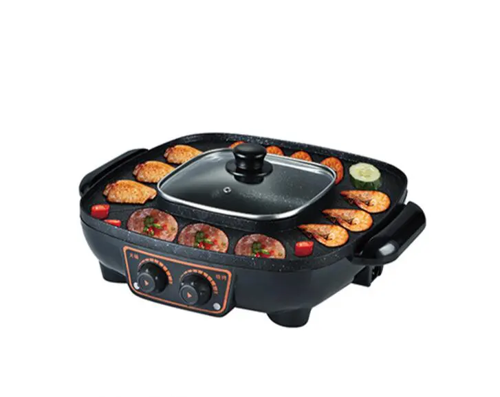 Elektrische 38cm multi verwenden grill pan antihaft heißer verkauf party pan mit glas deckel hohe qualität bräter