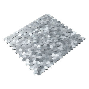 Faites-le vous-même Carreaux de mosaïque en aluminium brossé argent peler et coller pour la décoration murale - Product Image 2
