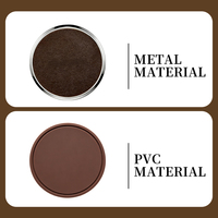 Sous-verres ronds en métal d'origine, sous-verres en cuir PU avec bord doré, multicolores, résistants à la chaleur, pour la maison et le bar