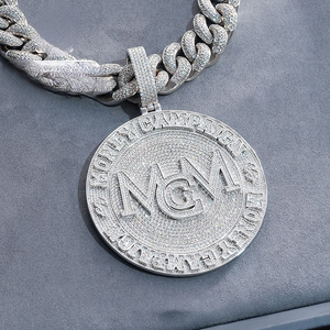 Vvs Moissaniteダイヤモンドカスタムホップ925スターリングファインシルバージュエリーペンダントペンダント & チャーム卸売 - Product Image 2