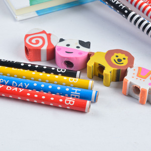 Personnalisé Kawaii bois HB <span class=keywords><strong>Graphite</strong></span> en vrac <span class=keywords><strong>dessin</strong></span> crayons gomme Topper avec motif hexagonal école utiliser ensembles emballés - Product Image 5