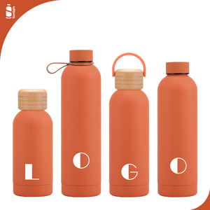 Borraccia Termica Personalizzata in Acciaio Inox con Coperchio in Bambù - Vendita all'Ingrosso - Product Image 1