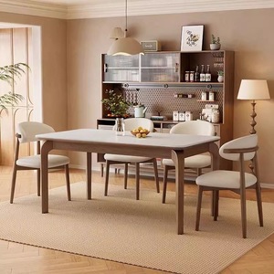 Set Tavolo da Pranzo Quadrato Moderno <span class=keywords><strong>e</strong></span> Resistente con Piano in <span class=keywords><strong>Marmo</strong></span> <span class=keywords><strong>e</strong></span> Sedie dal Design Versatile per 6 Persone, Uso in Hotel, Sale da Pranzo <span class=keywords><strong>e</strong></span> Cucine - Product Image 4