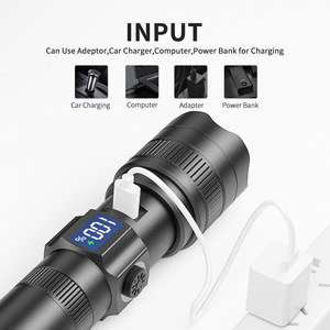 ไฟฉายกลางแจ้ง Smiling Shark IP65 LED แสงสว่างแรงพร้อมจอแสดงผลโฟกัสสำหรับการตั้งแคมป์ - Product Image 5