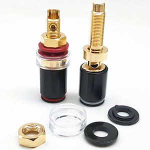 Terminal de altavoz sin soldadura/terminal de amplificador chapado en oro de cobre negro horneado - Product Image 1