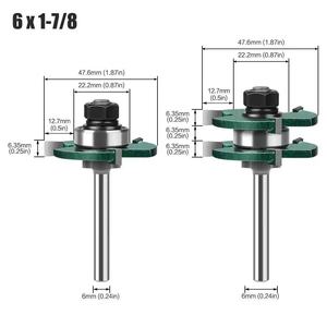 Fraises à bois de type « T » à 3 dents, tige de 12 mm et 1/2 pouce, jeu de fraises à rainurer et à languettes réglables, outils de travail du bois - Product Image 5