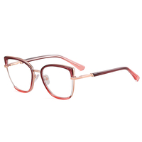 MS 82196 2024 Nuevas Gafas Ópticas Anti-Luz Azul con Marco de Metal y TR90 Estilo Ojo de Gato para Mujer, Diseño de Moda Colorido, Logotipo Personalizado